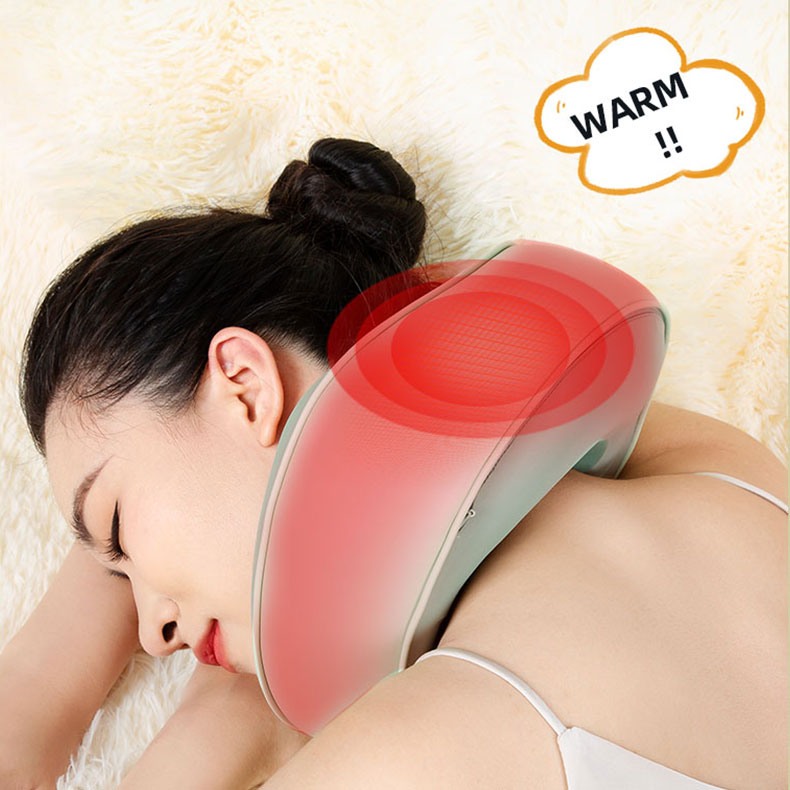Bantal urut leher berbentuk mudah alih