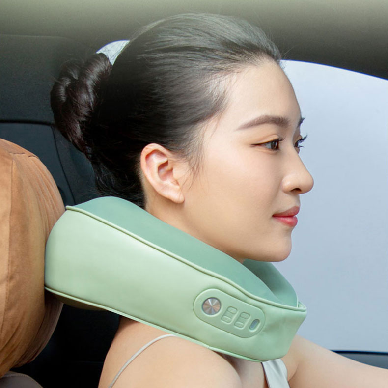 U berbentuk bergetar bantal urut leher